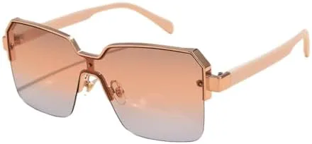 

Солнцезащитные очки в стиле ретро 2027 для женщин, винтажные солнцезащитные очки с квадратной оправой из сплава, солнцезащитные очки UV400 MTZJH, Brown Blue