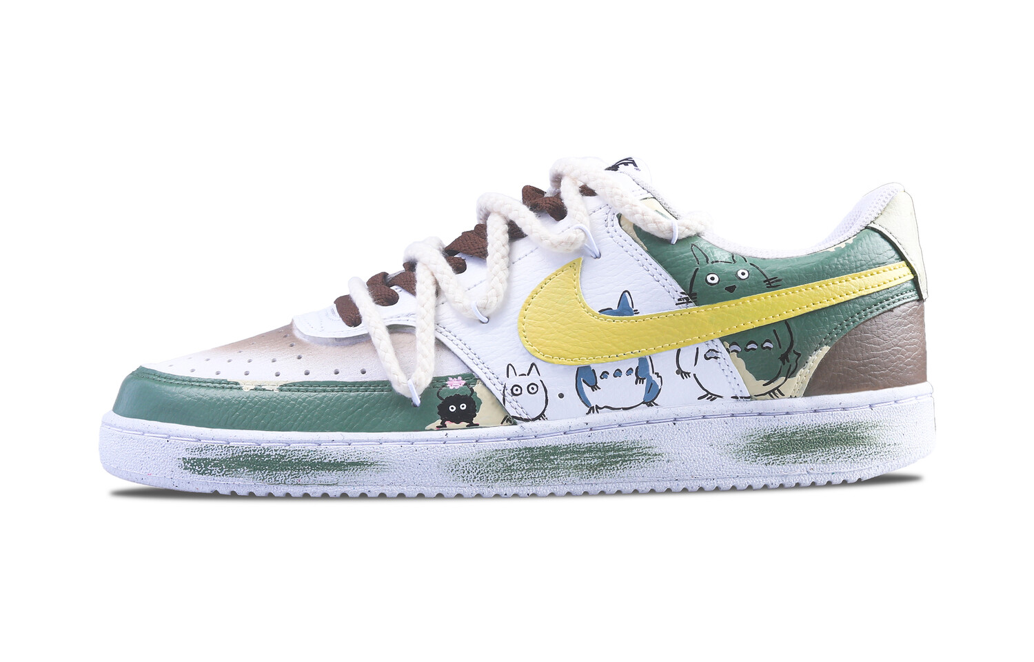 

Кроссовки Nike Court Vision 1 Skateboarding Shoes Men Low-top White, зеленый