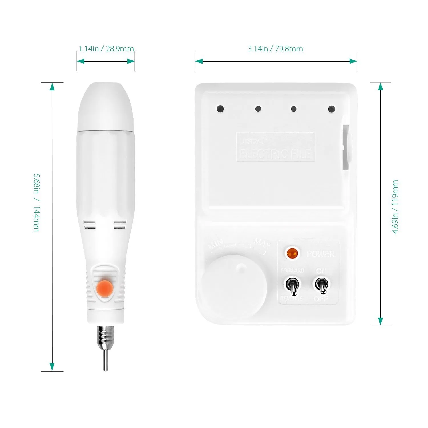 Профессиональный фрезер для ногтей JCMASTER Jsda, White 6 M + Ceramic Bit — фото 4