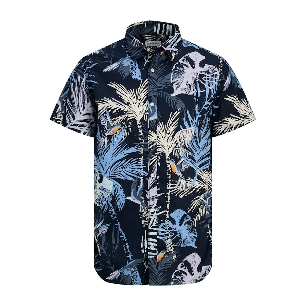 

Рубашка с коротким рукавом Jack & Jones Hawaii Aop, синий