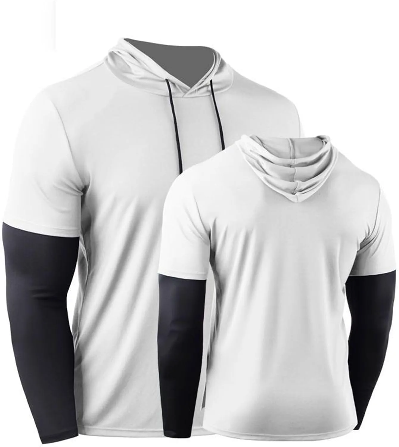 Мужская худи Slim Fit с длинными рукавами, дышащая, для тренировок — фото 3