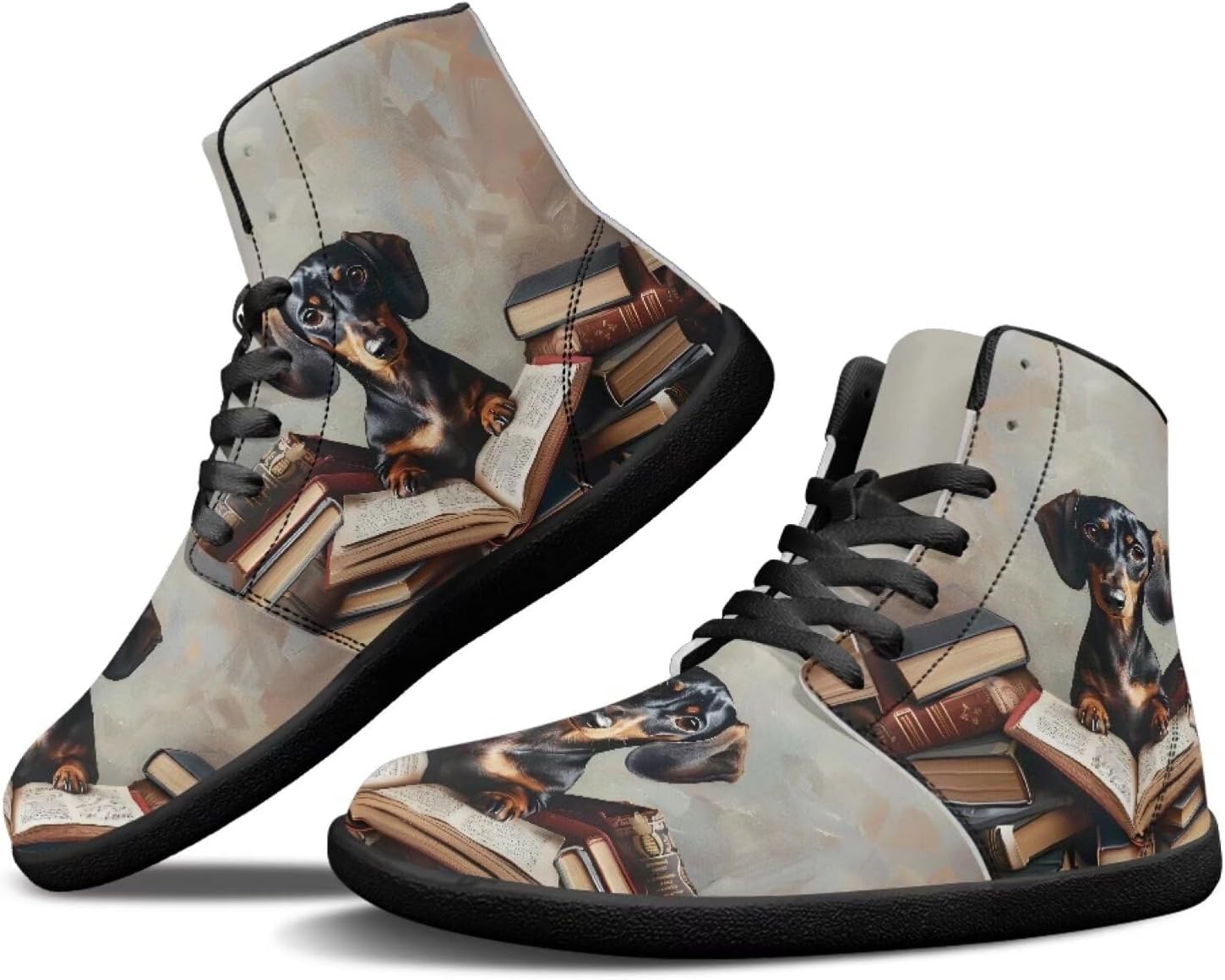 

Мужские обувь Binienty Barefoot с широкой пяткой, высокие кеды с ПУ, минималистичные кроссовки с нулевым перепадом для активного отдыха, Dachshund Book