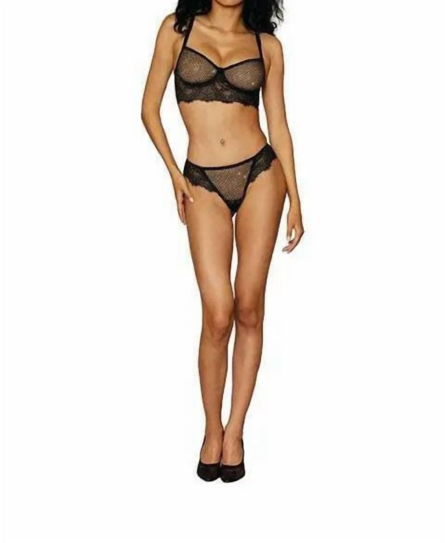 

Черный комплект бюстгальтера с 2 деталями, украшенный стразами Dreamgirl