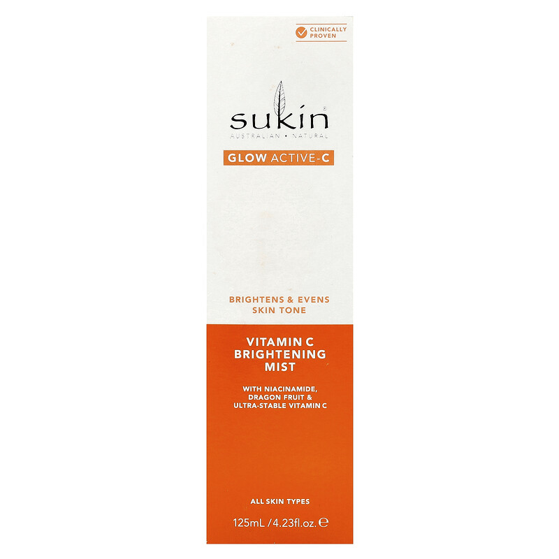 Sukin, Glow Active-C, осветляющий спрей с витамином C, для всех типов кожи, 125 мл (4,23 жидк. Унции) — фото 2