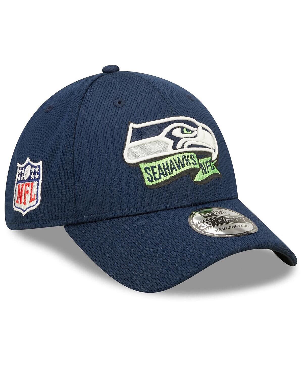 

Мужская бейсболка College Navy Seattle Seahawks 2022 Sideline 39THIRTY Coaches Flex Hat New Era