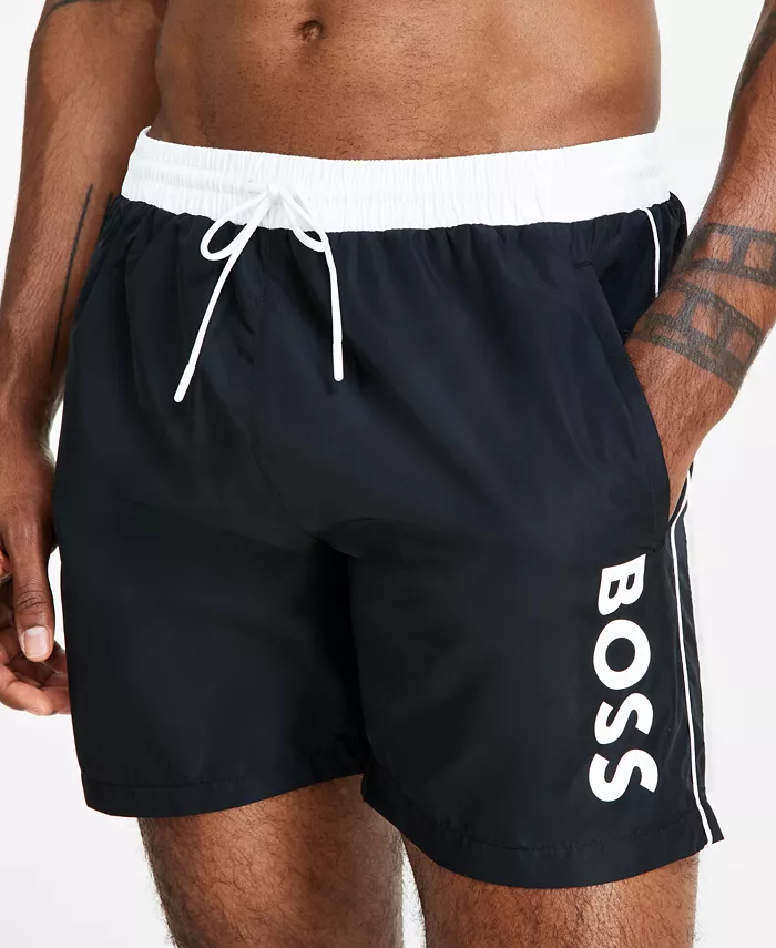 

Мужские плавки с логотипом 6" Hugo Boss, черный