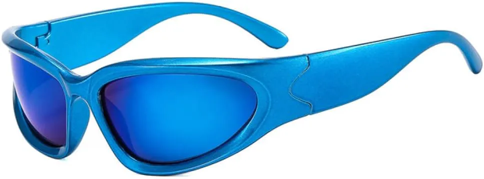 

Модные солнцезащитные очки 2027 года для женщин, серебристые овальные, спортивные, велосипедные, эстетичные, для мужчин и для активного отдыха MTZJH, Blue Blue