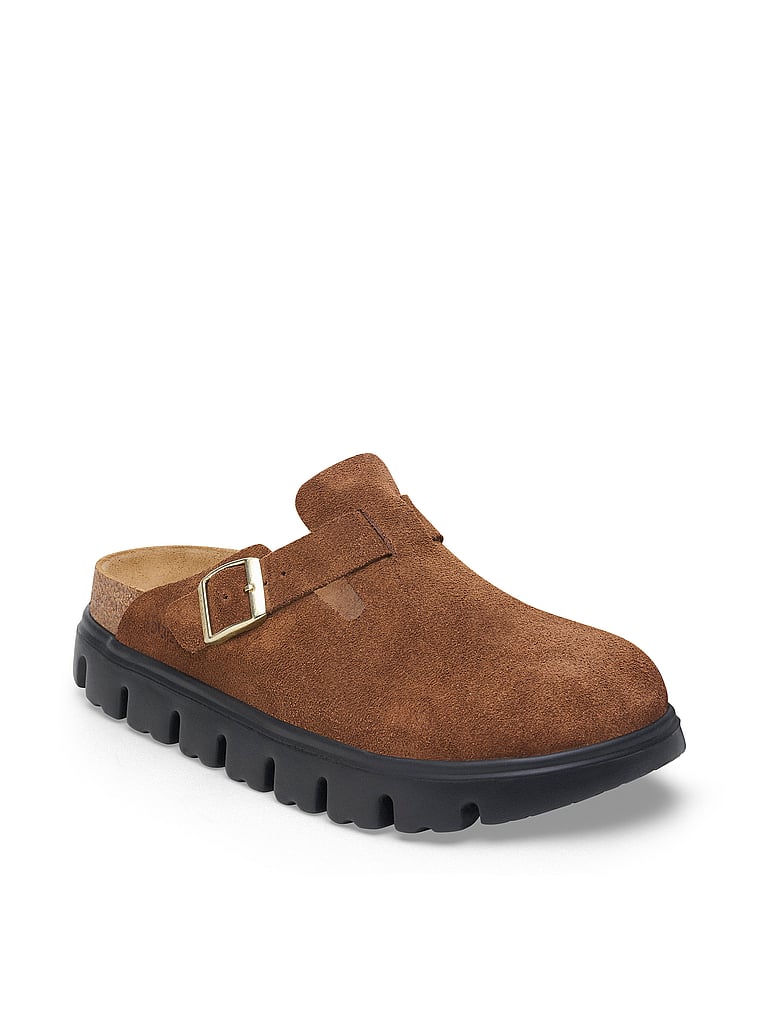 Бостонские массивные сабо Birkenstock, цвет dark tea