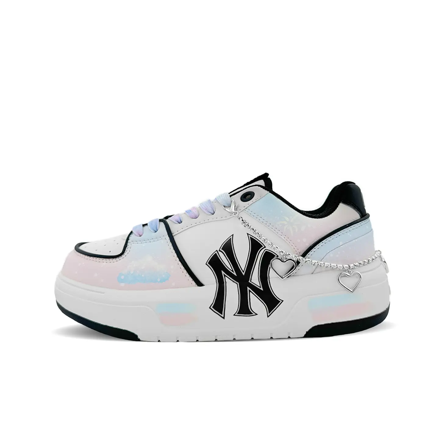 

Кроссовки MLB Chunky Liner Skateboarding Shoes Unisex Low-top Pink And Blue, розовый