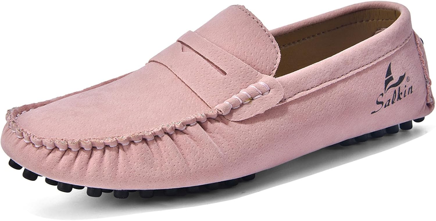 

Мужские модные замшевые мокасины для вождения, удобные повседневные туфли-лодочки Zppordmr, розовый