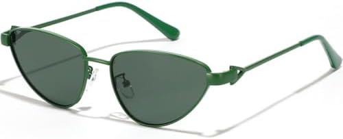 

Металлические солнцезащитные очки 2027 года для мужчин и женщин, модные солнцезащитные очки для женщин, стильные солнцезащитные очки в маленькой оправе MTZJH, Green Gray