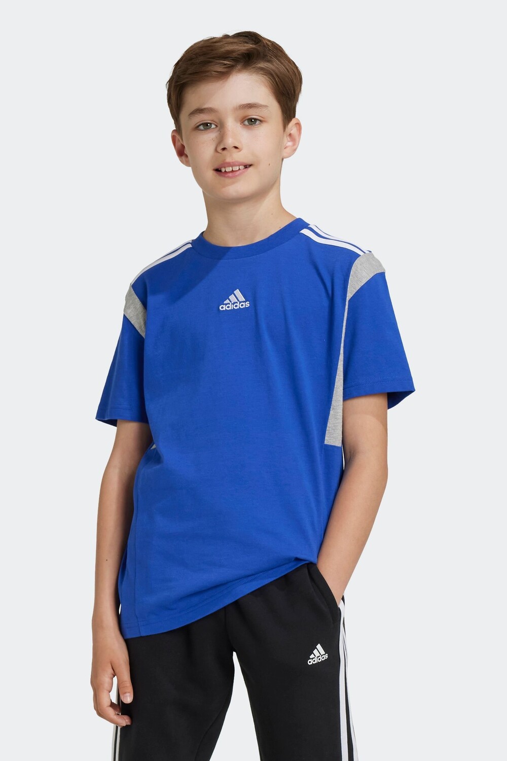 

Детская футболка из 100% хлопка с цветными блоками Adidas, синий