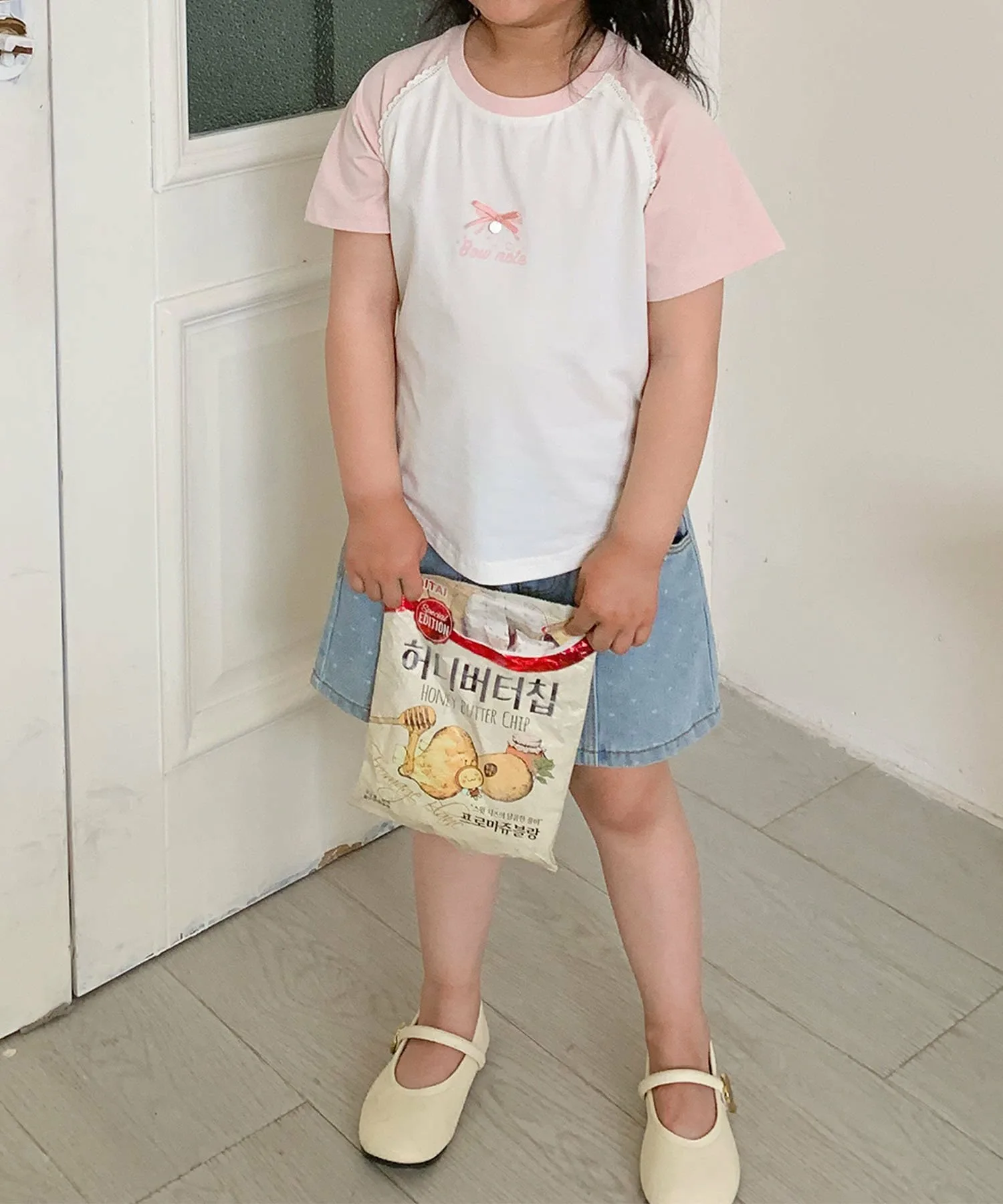 Детская футболка-реглан [aimoha-KIDS-] с лентой Aimoha Kids, pink — фото 4