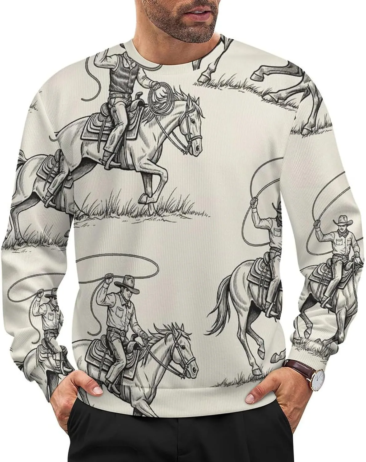 

Мужской свитер с длинным рукавом, мягкий и свободный Meaudiwes