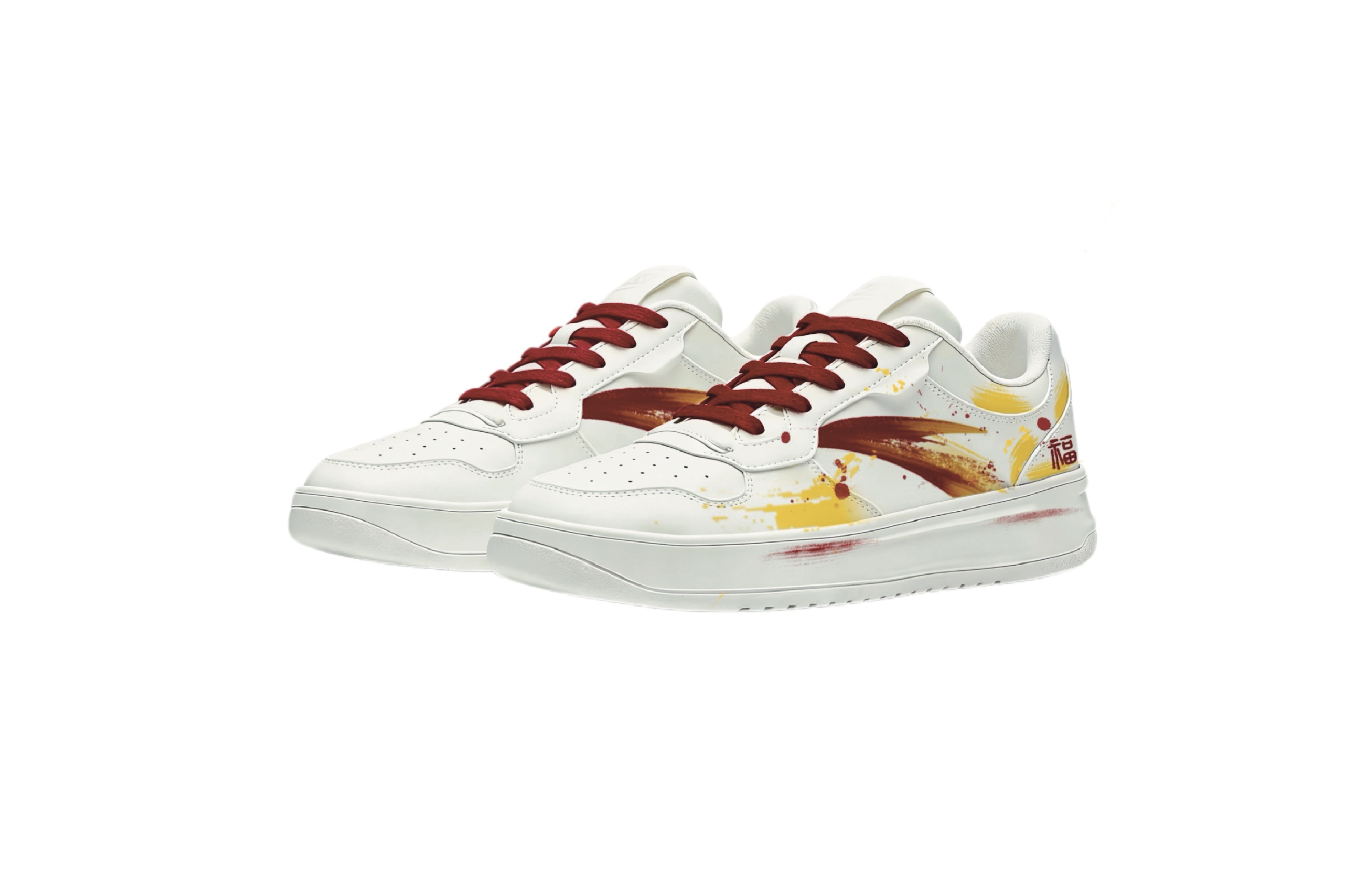 ANTA Легкие нескользящие лоу-топ скейтборд-кроссовки Unisex White Red — фото 4