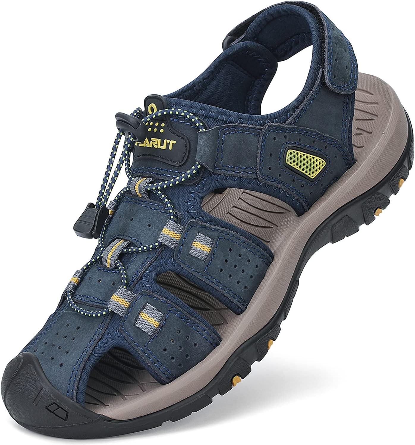 

Мужские спортивные сандалии FLARUT для активного отдыха, походов, с закрытым носком, кожаные, легкие, для прогулок по тропам, повседневные сандалии, водоотталкивающие, синий