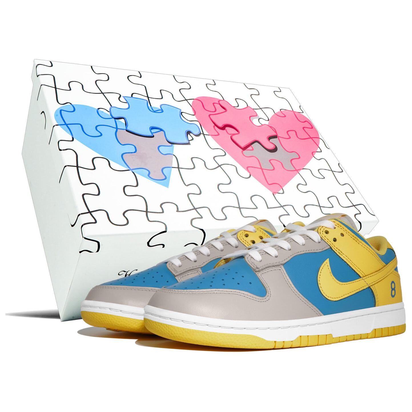 

Кроссовки Nike Dunk Skateboarding Shoes Women's Low-top Blue/gray, серый