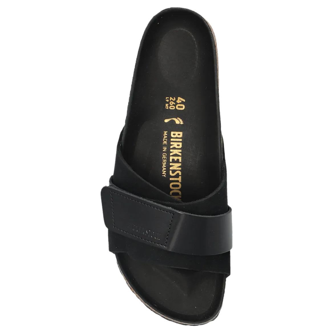 Birkenstock Оита противоскользящие износостойкие шлепанцы женские черные узкие, цвет Black — фото 4