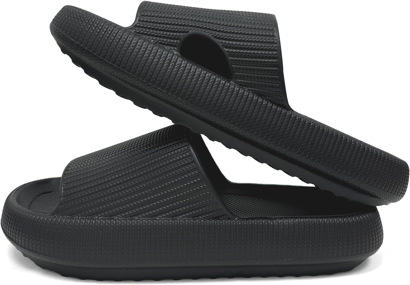 

Женские и мужские шлепанцы Ohiatn Cloud, домашние, для душа, с мягкой подушечкой, удобные, амортизирующие, для восстановления, с толстой подошвой, противоскользящие, быстро сохнущие, подушки, Шлепацы, черный