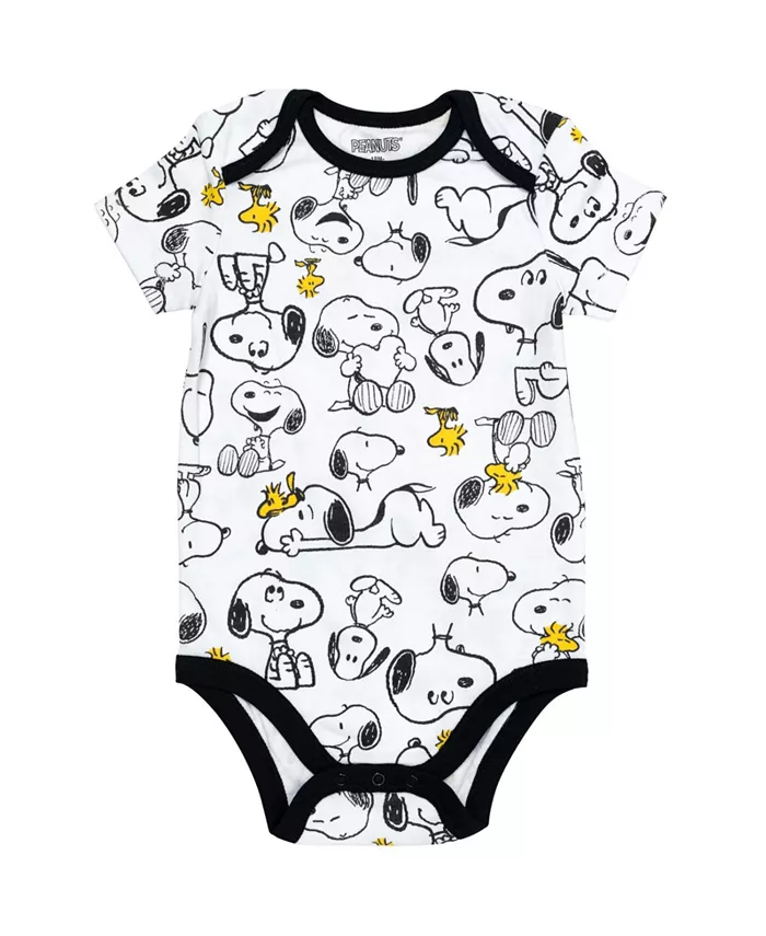 Комплект из 5 боди для мальчиков Snoopy Charlie Brown, разноцветные, для младенцев Peanuts, мультиколор — фото 3