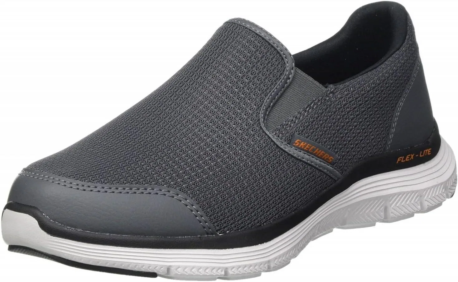 Мужские кроссовки Skechers Flex Advantage 4.0 Tuscan, Charcoal Mesh Pu Orange Trim
