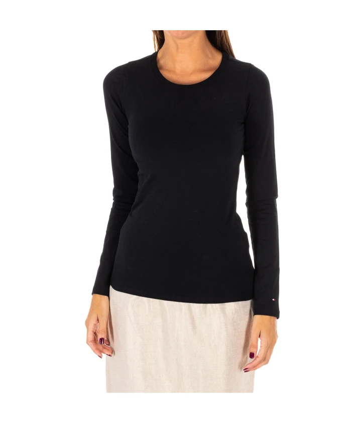 

Футболка с длинными рукавами и круглым вырезом Tommy Hilfiger, черный