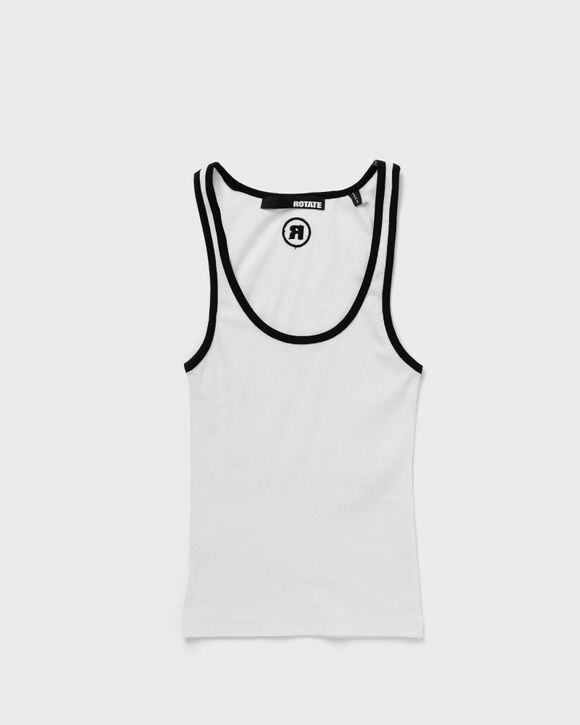 

Топ Rotate Birger Christensen Tank Top W. Embroidery, ярко-белый