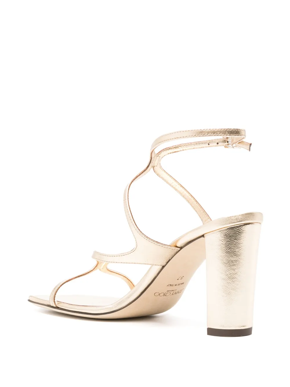 Босоножки Azie 85 с эффектом металлик JIMMY CHOO, золотой — фото 3