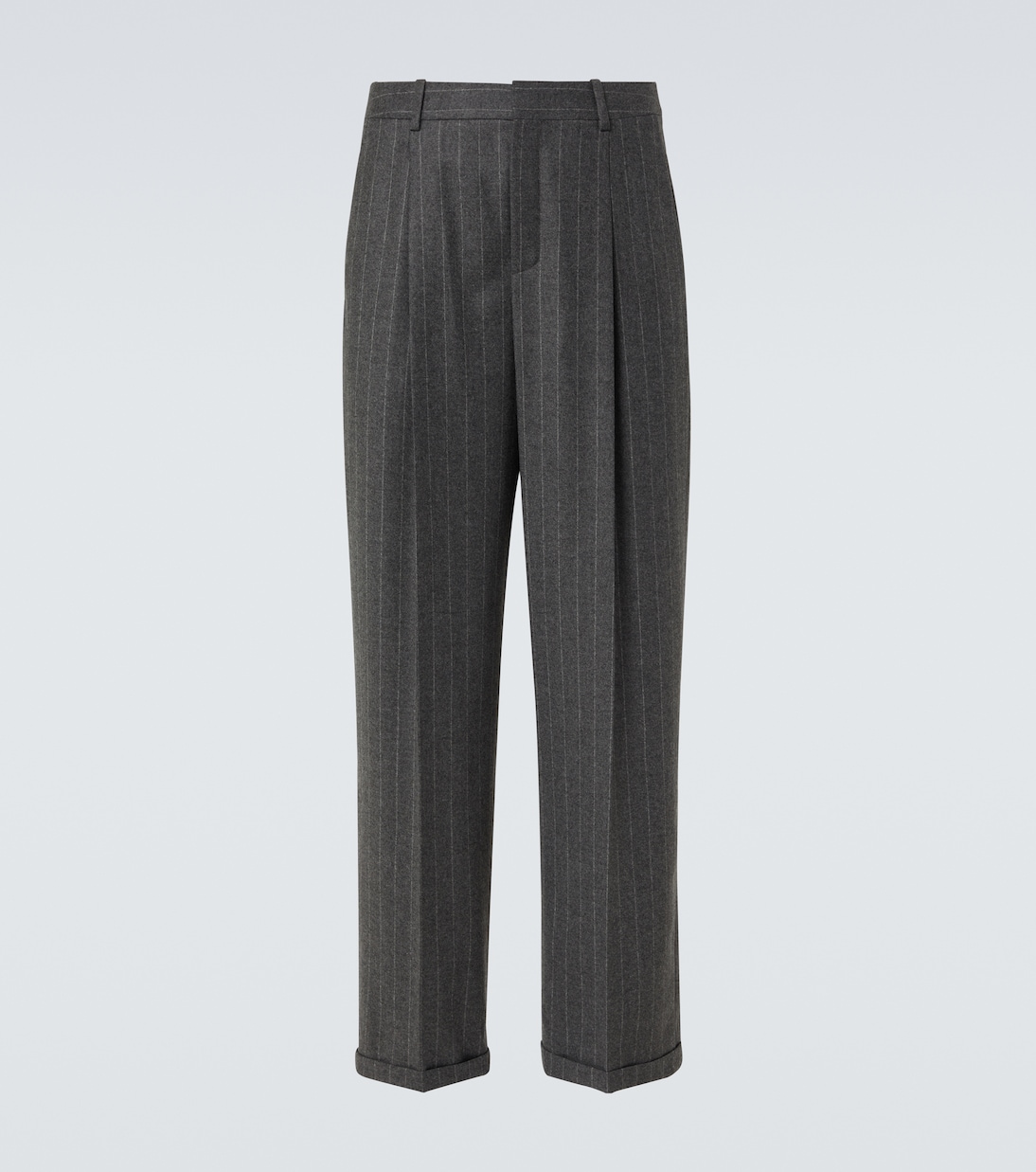 

Брюки из шерсти и кашемира в тонкую полоску Saint Laurent, Noir Gris