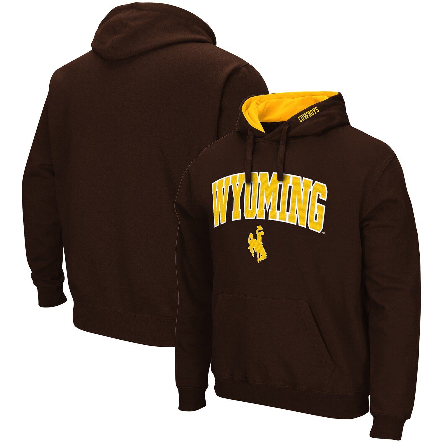 

Мужской пуловер с капюшоном Colosseum Brown Wyoming Cowboys Arch и Logo