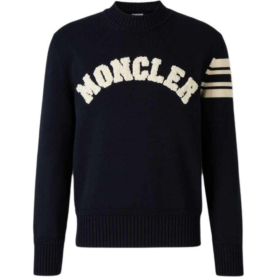 

Логотипный свитер с детализацией Moncler, синий