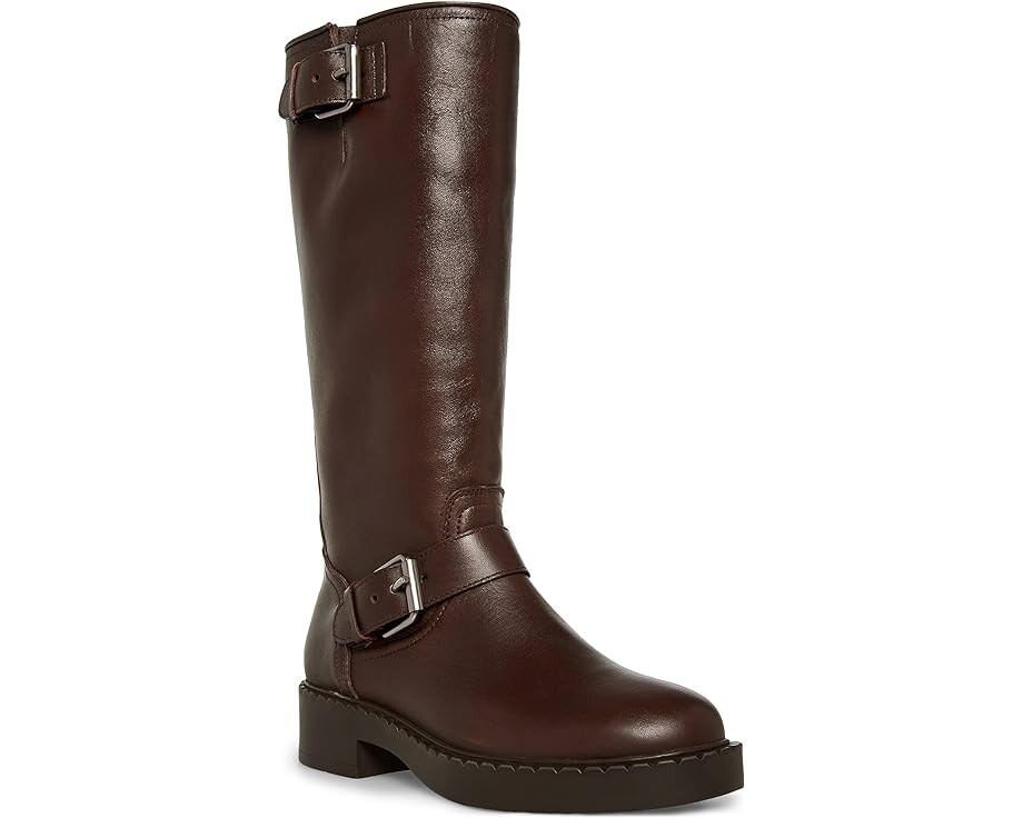 Ботинки женские Steve Madden Erma кожаные на молнии, темно-коричневый
