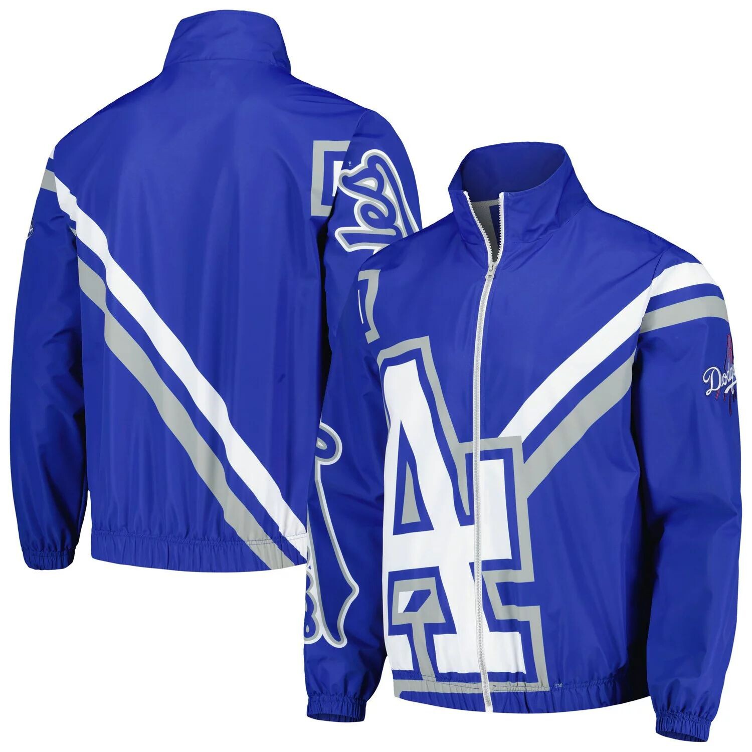 

Мужская утепленная куртка с молнией во всю длину и логотипом Mitchell & Ness Royal Los Angeles Dodgers