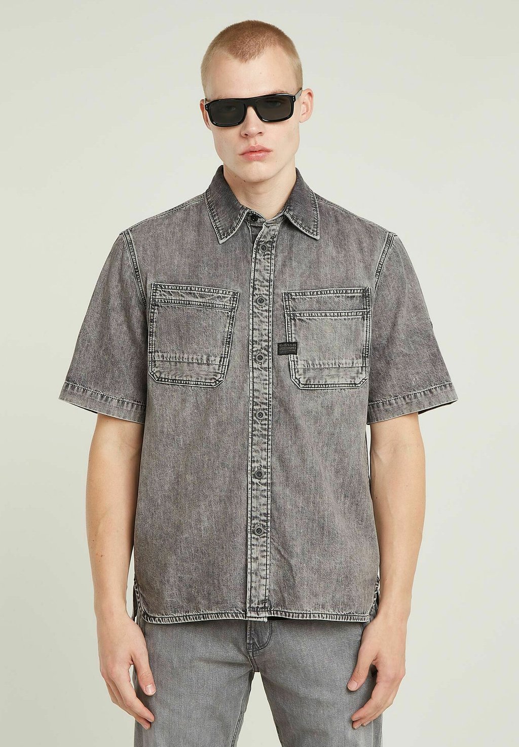

Рубашка SLANTED DOUBLE POCKET REGULAR G-STAR, серый