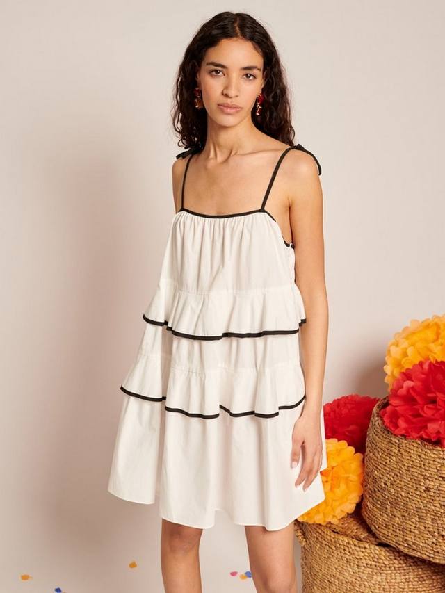 

Платье мини с воланами и рюшами Sister Jane, White