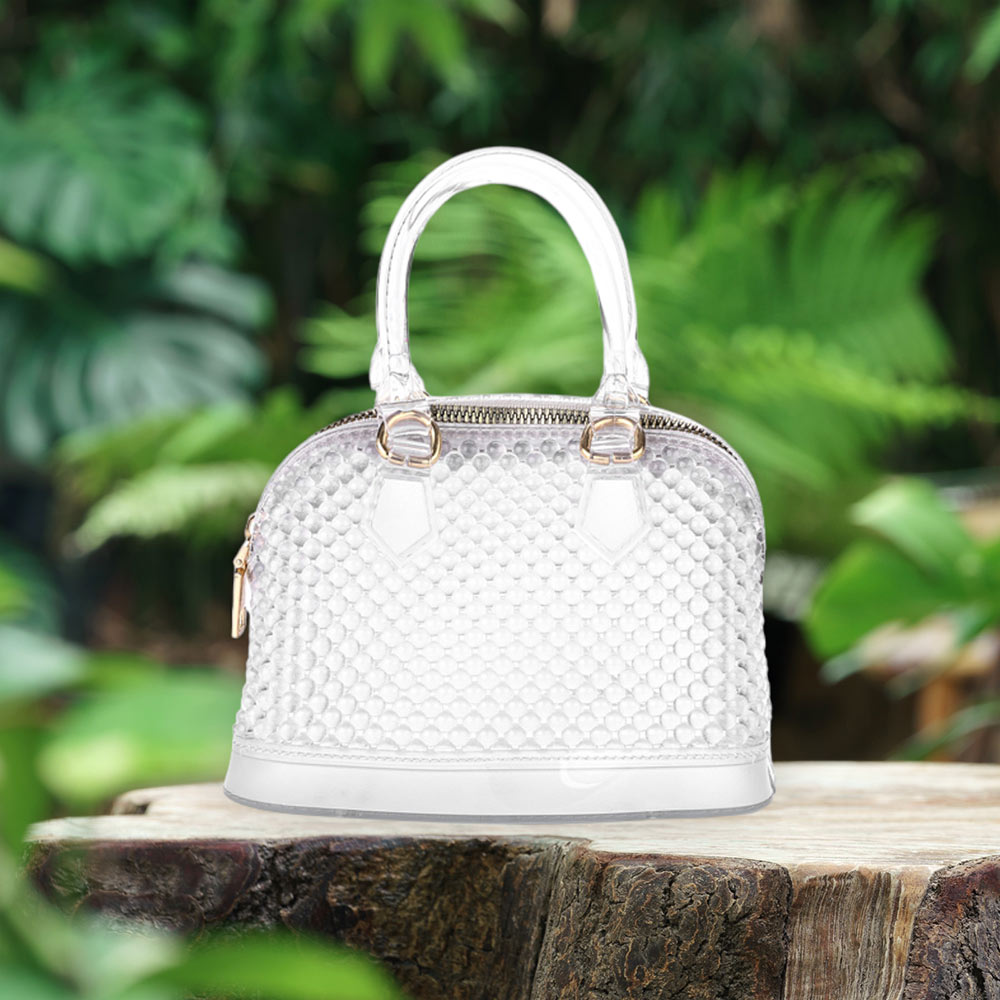 

Сумка-тоут или кроссбод из цельной желейной резины FASHNZFAB, Clear