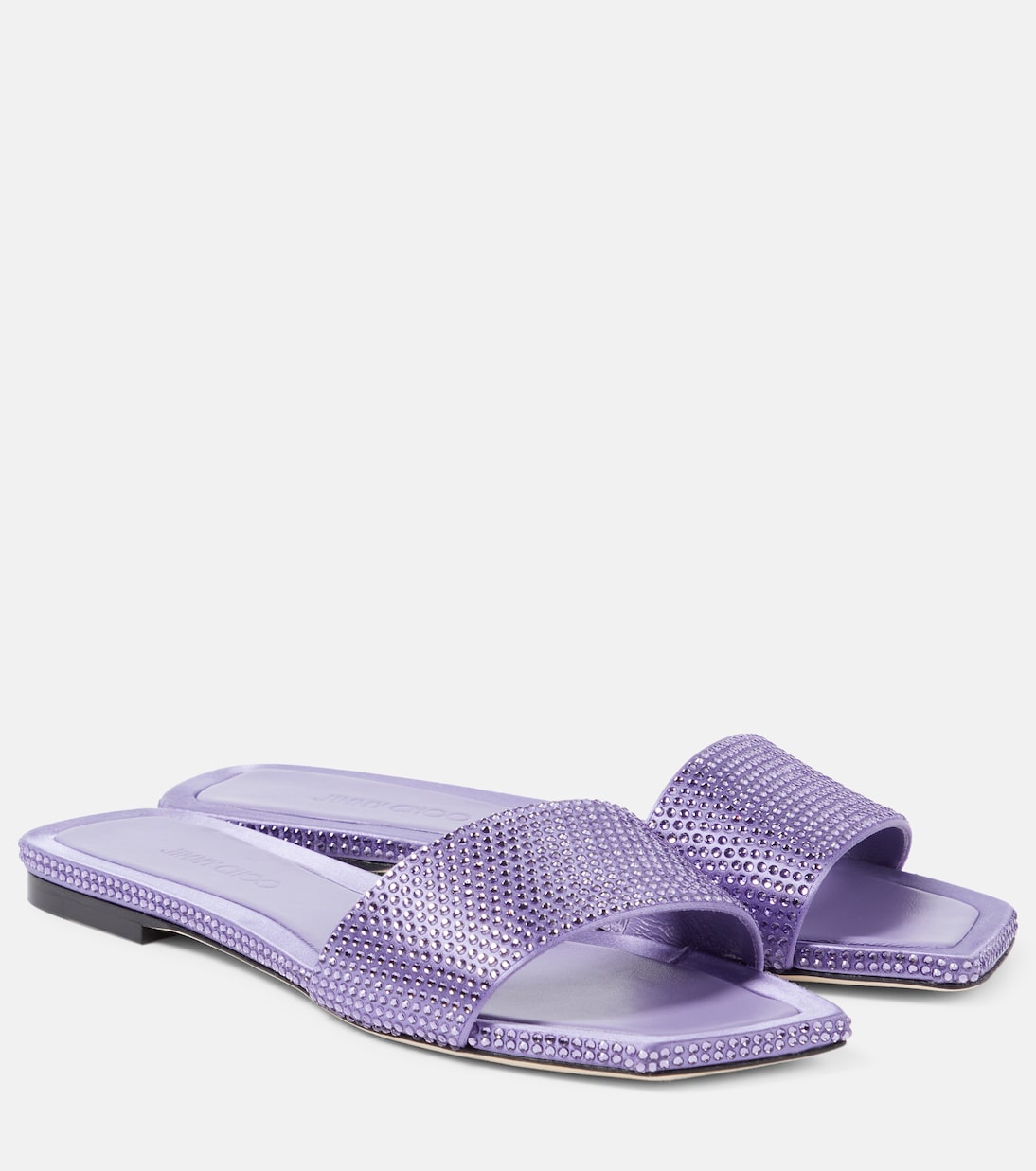 Атласные мюли Clovis с декором Jimmy Choo, Tanzanite