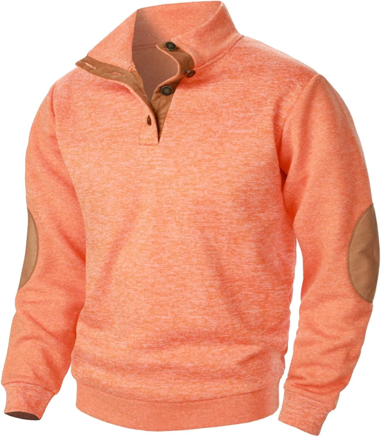 

Мужской флисовый свитшот Sherpa Henley с кожаными заплатками на локтях и капюшоном NATHGAM