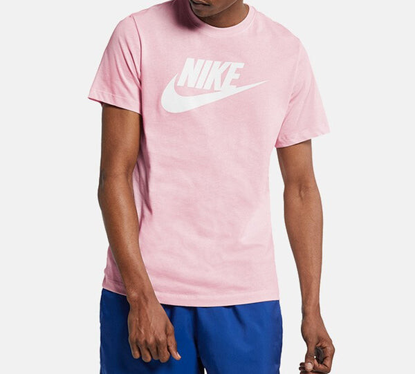 Футболка sportswear classic logo printing round neck short sleeve pink red pinkred Nike, красный — фото 3