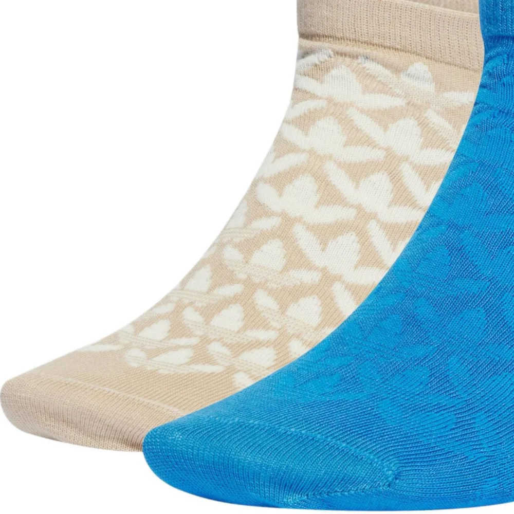 Носки Mono Liner до щиколотки унисекс, 2 пары Adidas Originals, 2 Pack (Beige Yellow+Air Force Blue) — фото 3