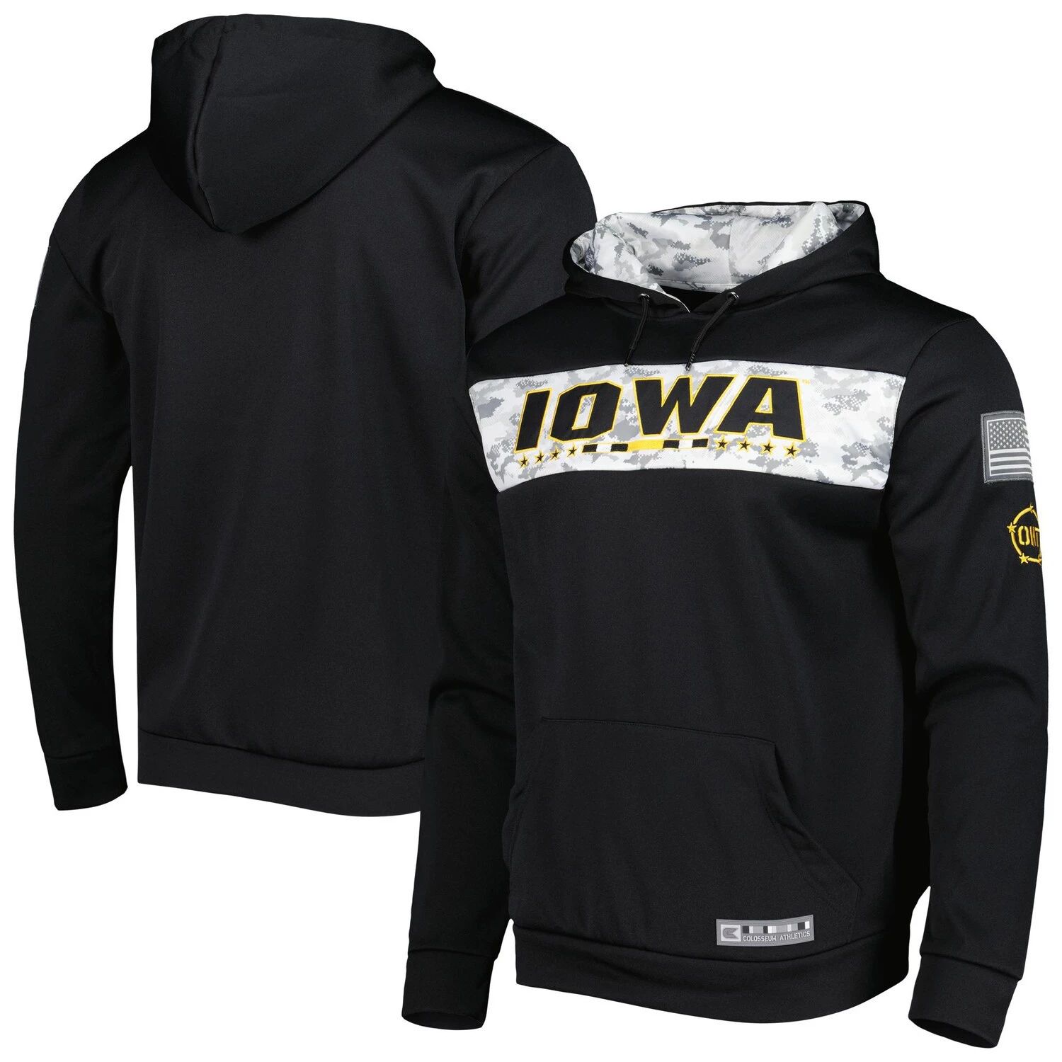 

Мужской черный пуловер с капюшоном Iowa Hawkeyes OHT Military Appreciation Team Colosseum