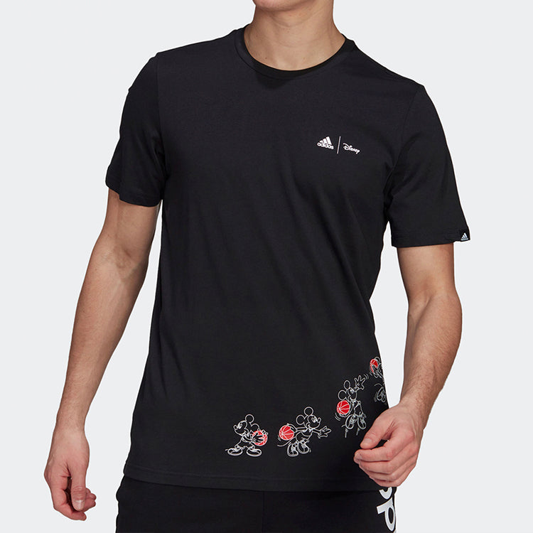 Футболка adidas Logo Alphabet Printing Round Neck Short Sleeve Black GL3221, черный — фото 2