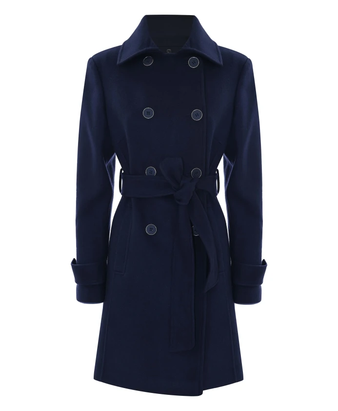 

Пальто из искусственного меха, двубортное. Kocca, синий