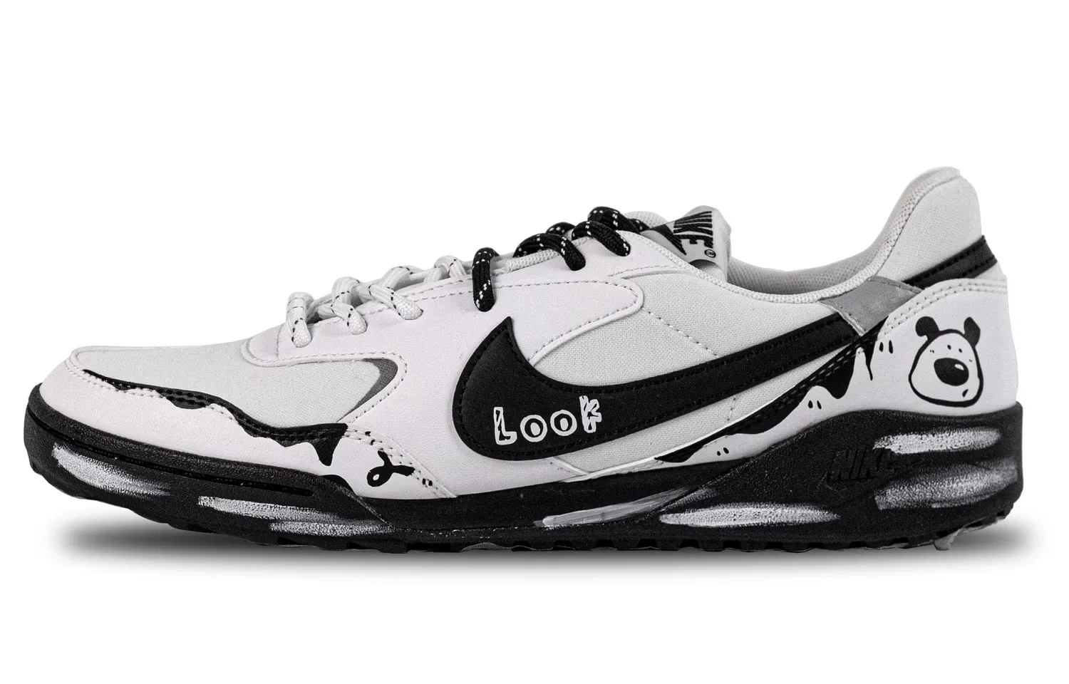 Кроссовки кастомные с рисунком Nike Terra Manta Black White — фото 3