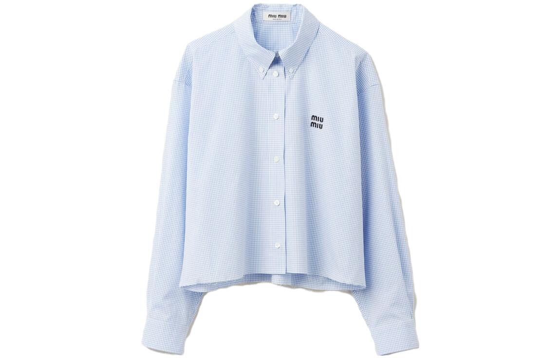 

Рубашка женская светло-голубая Miu Miu