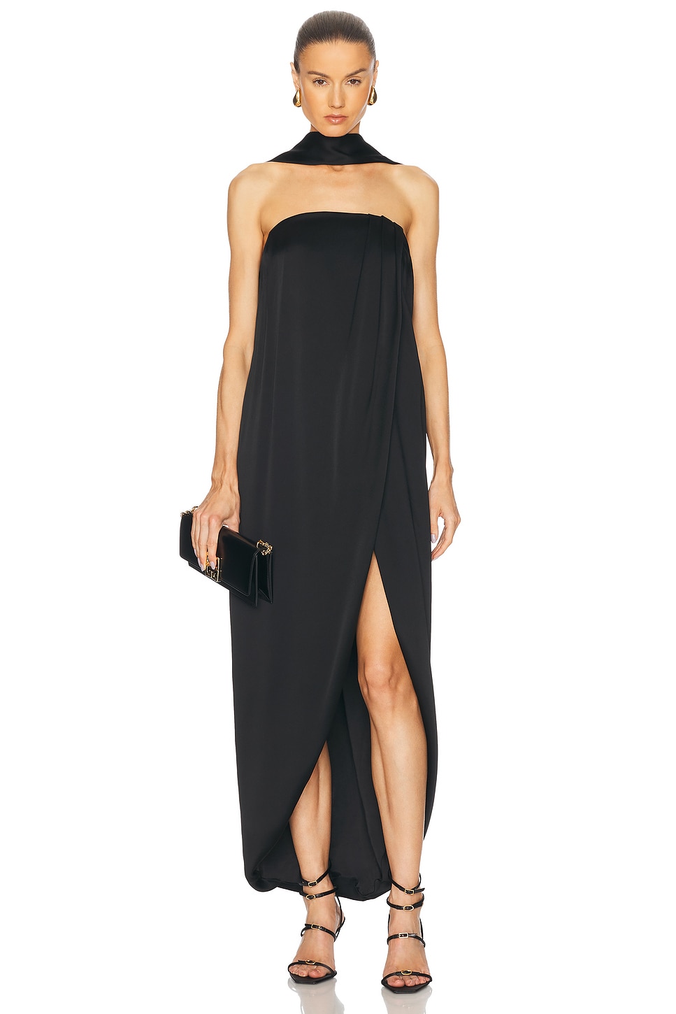 

Crepe Satin Длинное платье Alexandre Vauthier, Black