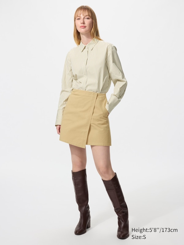 Хлопковая мини-юбка Uniqlo, 32 beige — фото 2