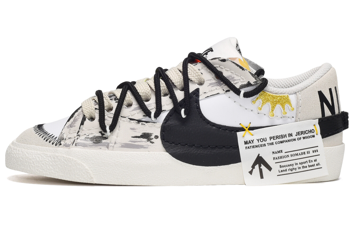 

Кроссовки Nike Blazer Skateboarding Shoes Women's Low-top Black/White, черный/белый