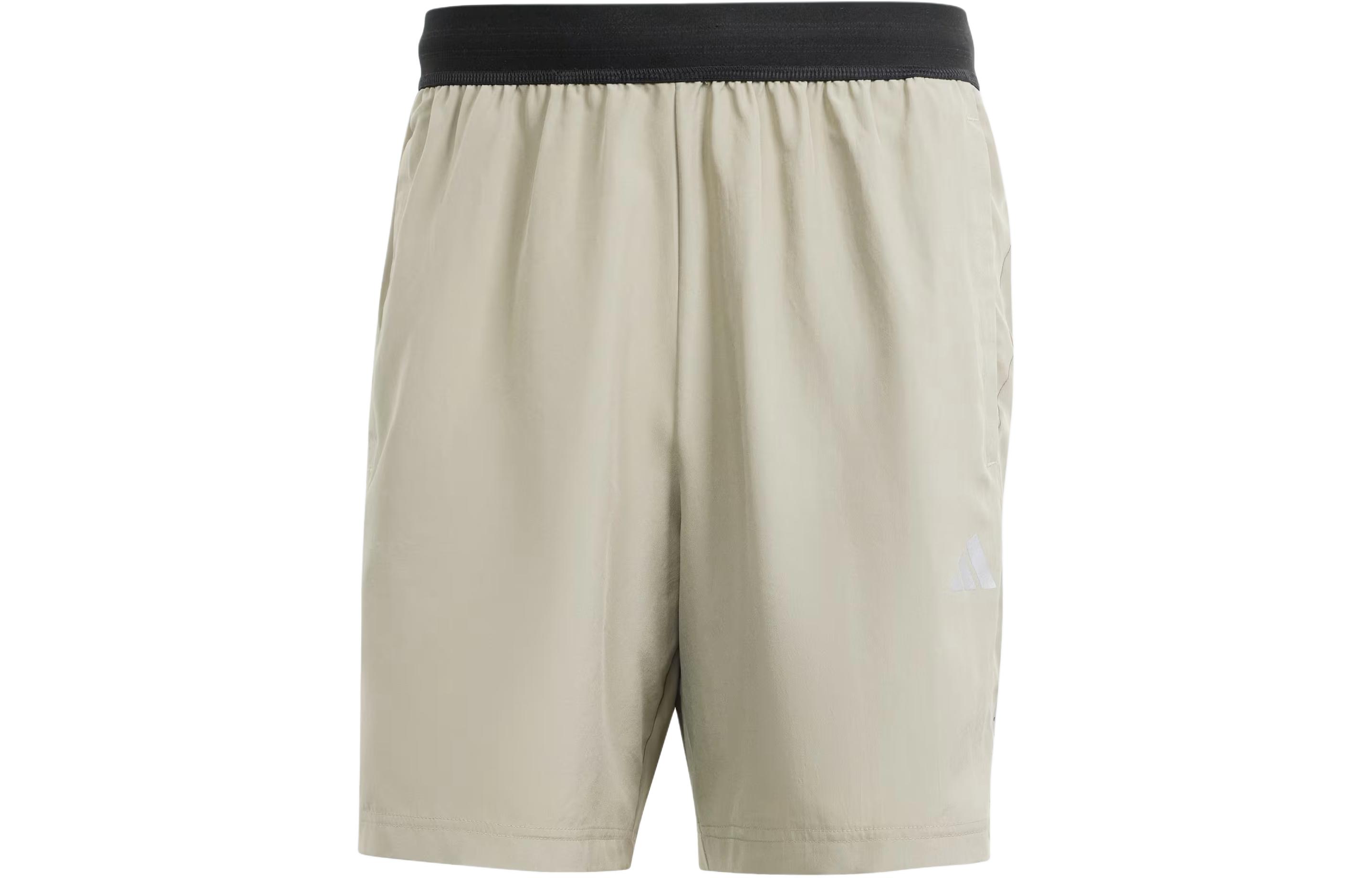 Футболка Adidas Gym+ Training Woven Shorts Спортивные шорты Мужские Зеленый Серый — фото 2