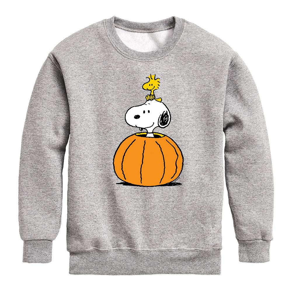 

Флисовый свитшот Peanuts Snoopy Woodstock Pumpkin для мальчиков 8–20 лет Licensed Character, цвет Heather Gray